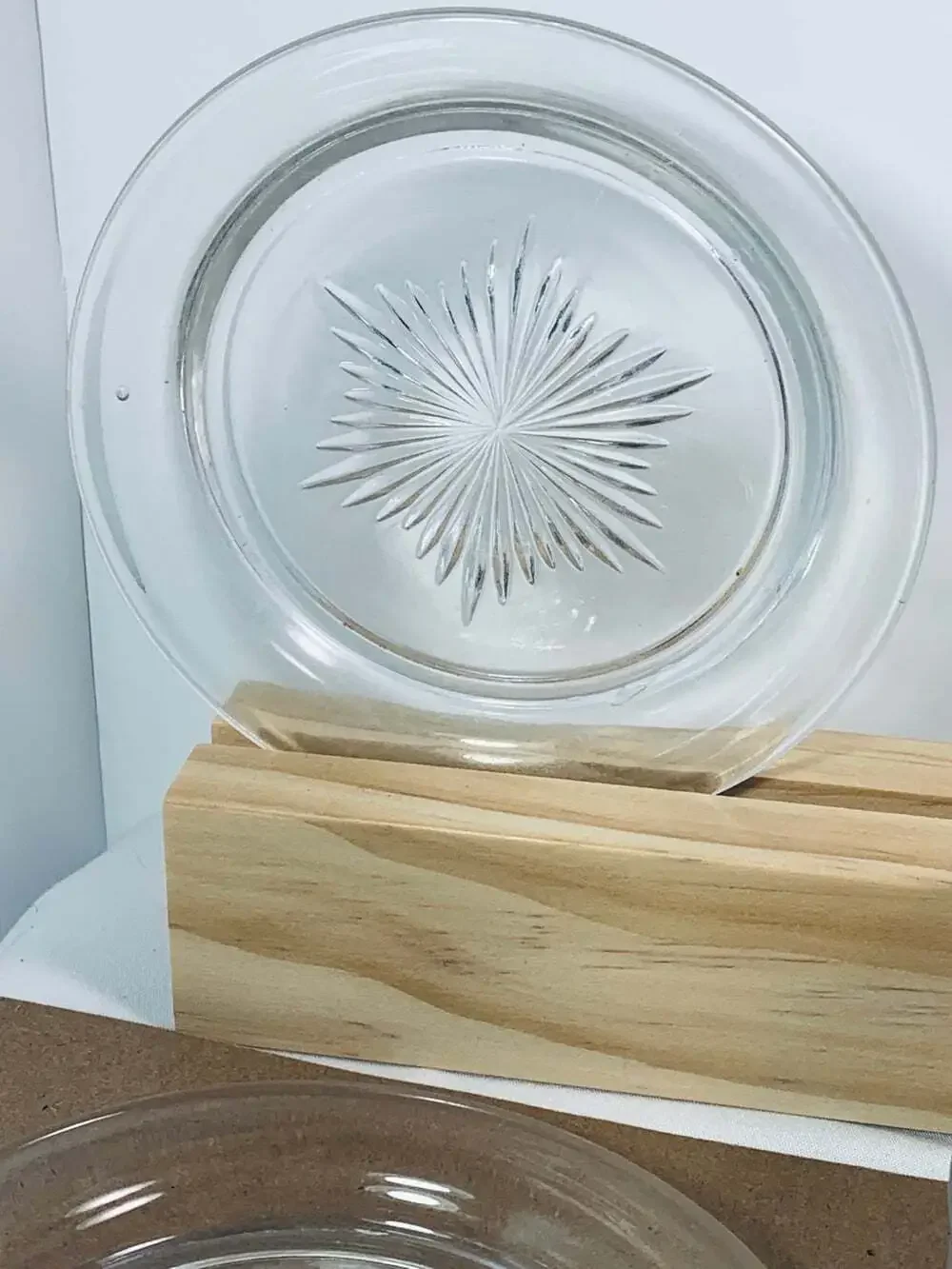 Starburst coasters Pressed glass 8 vintage
